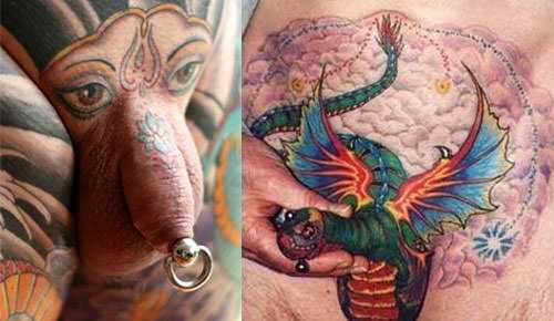 Нанесение интимной татуировки - от двух тысяч рублей. 